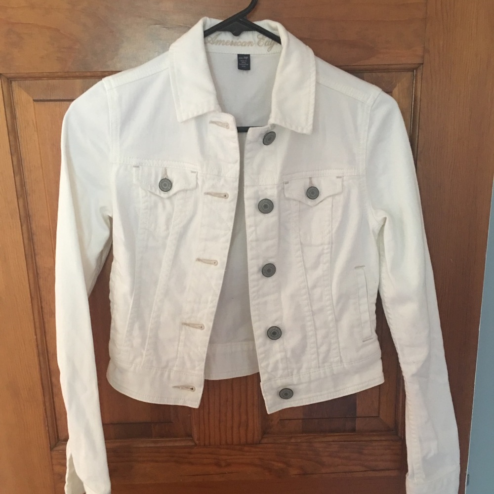 American Eagle Outfitters White Denim Jacket